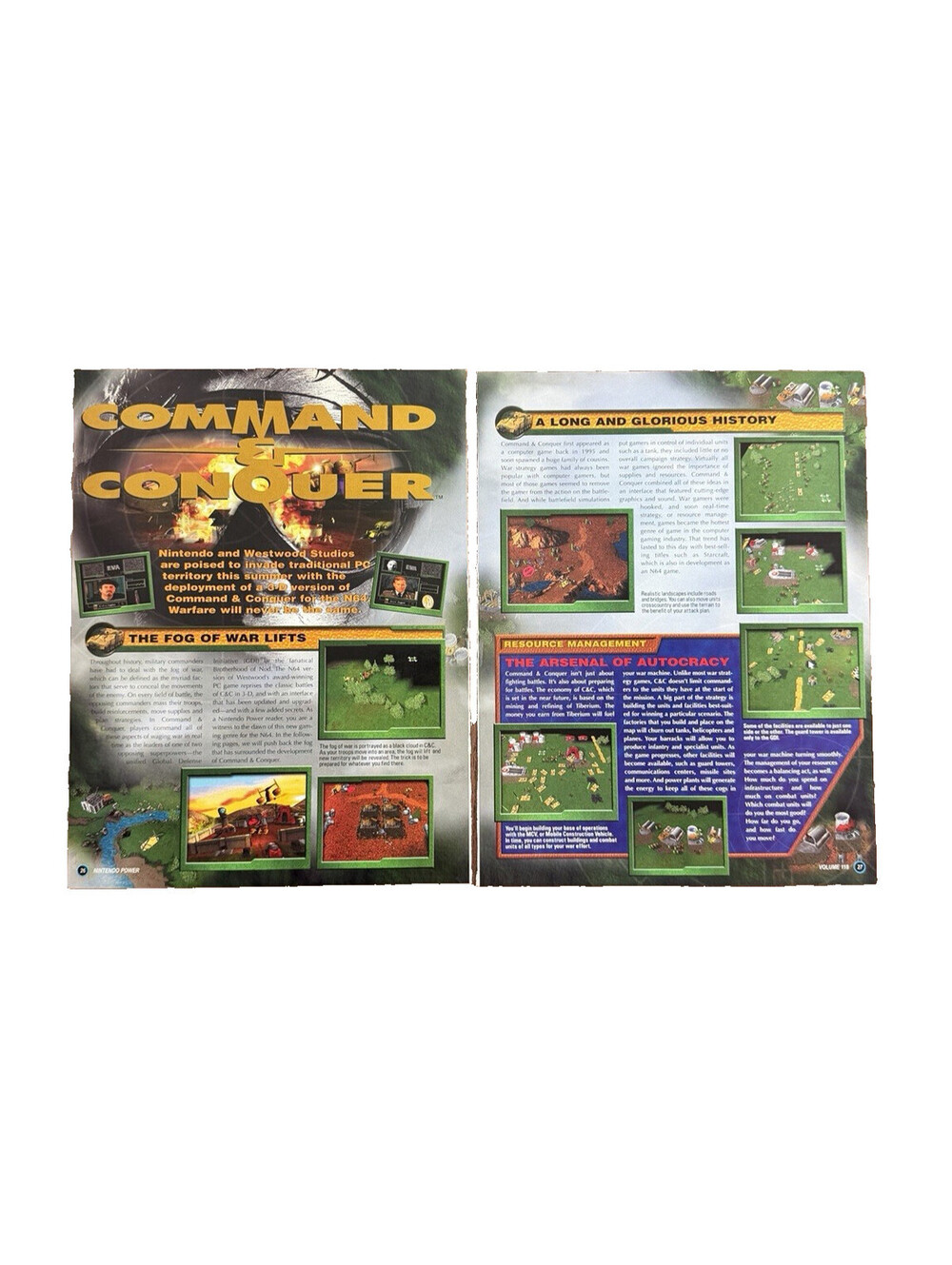 Vintage Command And Conquer Nintendo N64 Promo Art Print Ad RTS War Port